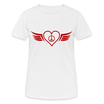 Heart Wings Peace - Women's Breathable T-Shirt - white - Front - AI Model Female 172 dark (172cm)