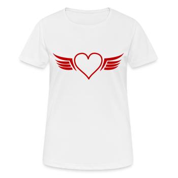 Heart Wings - Women's Breathable T-Shirt - white - Front - AI Model Female 172 dark (172cm)