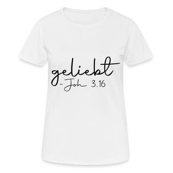 bien-aimé - T-shirt respirant Femme - blanc - Devant - AI Model Female 172 dark (172cm)