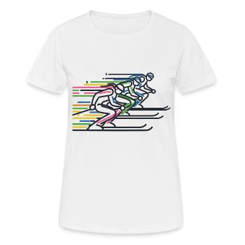 Ski Ski Sports d'hiver Coloré - T-shirt respirant Femme - blanc - Devant - AI Model Female 172 dark (172cm)
