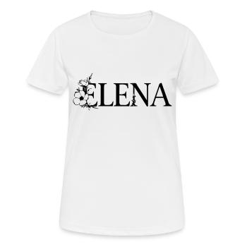 Elena | Nom avec fleur (vectorgraphique) - T-shirt respirant Femme - blanc - Devant - AI Model Female 172 dark (172cm)