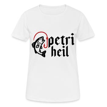 Petri Heil Angeln - Frauen T-Shirt atmungsaktiv - Weiß - Vorne - AI Model Female 172 dark (172cm)