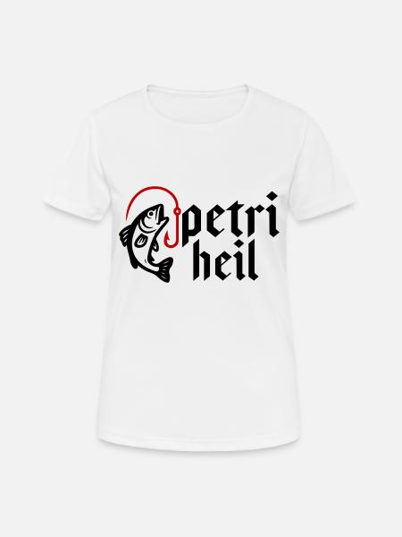Petri Heil Angeln - Frauen T-Shirt atmungsaktiv - Weiß