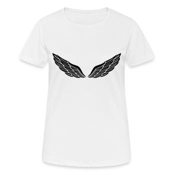 fluegel 15 - Frauen T-Shirt atmungsaktiv - Weiß - Vorne - AI Model Female 172 dark (172cm)