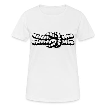 Knoten - Frauen T-Shirt atmungsaktiv - Weiß - Vorne - AI Model Female 172 dark (172cm)