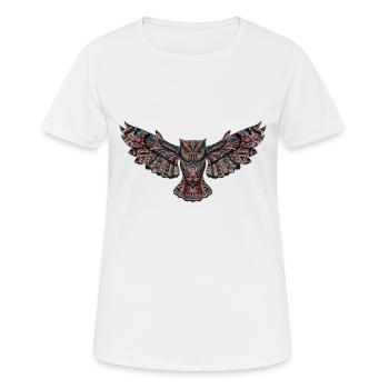 Loli la chouette décorée - T-shirt respirant Femme - blanc - Devant - AI Model Female 172 dark (172cm)
