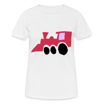 eisenbahn zug tram train railroad railway locomoti - Frauen T-Shirt atmungsaktiv - Weiß - Vorne - AI Model Female 172 dark (172cm)