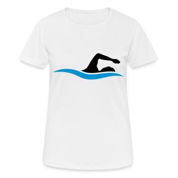 logo schwarz schwimmen schwimmer verein team wasse - Frauen T-Shirt atmungsaktiv - Weiß - Vorne - AI Model Female 172 dark (172cm)
