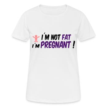 schwanger - Frauen T-Shirt atmungsaktiv - Weiß - Vorne - AI Model Female 172 dark (172cm)