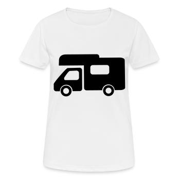 Wohnmobil - Frauen T-Shirt atmungsaktiv - Weiß - Vorne - AI Model Female 172 dark (172cm)