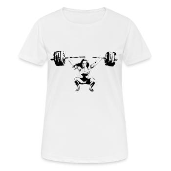 Liftgirl - Squat Overhead - T-shirt respirant Femme - blanc - Devant - AI Model Female 172 dark (172cm)