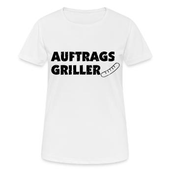 Auftragsgriller - Frauen T-Shirt atmungsaktiv - Weiß - Vorne - AI Model Female 172 dark (172cm)