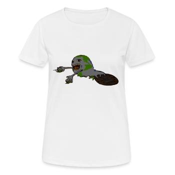 Monde dans le ruissellement El mundo al desague - T-shirt respirant Femme - blanc - Devant - AI Model Female 172 dark (172cm)