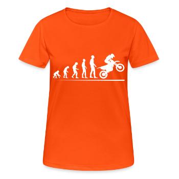 Motocross Evolution white - Women's Breathable T-Shirt - neon orange - Front - AI Model Female 172 dark (172cm)
