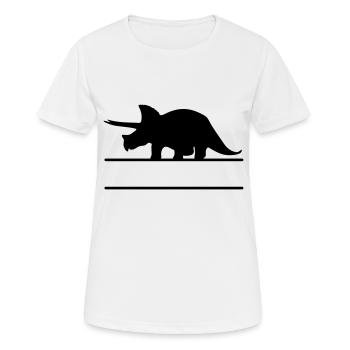 Dinosaurier - eigenen Text, eigener Name - Frauen T-Shirt atmungsaktiv - Weiß - Vorne - AI Model Female 172 dark (172cm)
