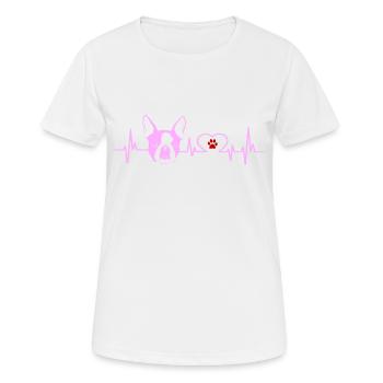 Battement de coeur Boston Terrier amoureux des chiens - T-shirt respirant Femme - blanc - Devant - AI Model Female 172 dark (172cm)