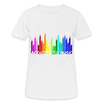 Addicted to Music Equalizer SoundRegler - T-shirt respirant Femme - blanc - Devant - AI Model Female 172 dark (172cm)
