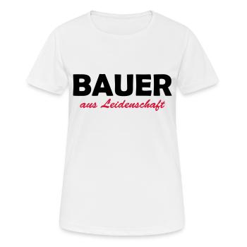 bauer aus leidenschaft - T-shirt respirant Femme - blanc - Devant - AI Model Female 172 dark (172cm)