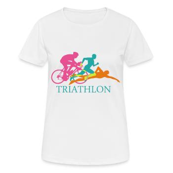 Triathlon - Frauen T-Shirt atmungsaktiv - Weiß - Vorne - AI Model Female 172 dark (172cm)