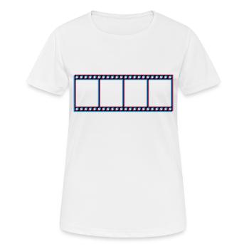 Film 3d film reel film vidéo cinéma regarder regarder - T-shirt respirant Femme - blanc - Devant - AI Model Female 172 dark (172cm)