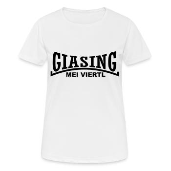 Giasing mei Viertl - Frauen T-Shirt atmungsaktiv - Weiß - Vorne - AI Model Female 172 dark (172cm)