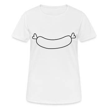 cool 2 coeurs saucisse griller hot dog gri - T-shirt respirant Femme - blanc - Devant - AI Model Female 172 dark (172cm)