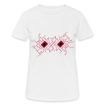 schaltkreis technik leitungen mikrochip festplatte - Frauen T-Shirt atmungsaktiv - Weiß - Vorne - AI Model Female 172 dark (172cm)