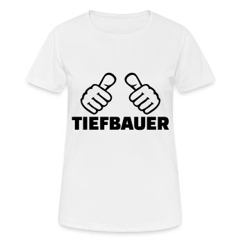 Tiefbauer - Frauen T-Shirt atmungsaktiv - Weiß - Vorne - AI Model Female 172 dark (172cm)
