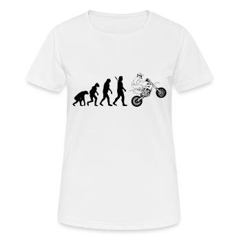Supermoto - Frauen T-Shirt atmungsaktiv - Weiß - Vorne - AI Model Female 172 dark (172cm)