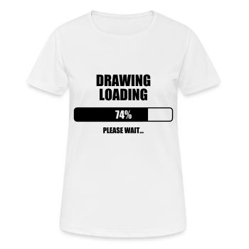 Dessin / Dessinateur / Drawing / Drawer - T-shirt respirant Femme - blanc - Devant - AI Model Female 172 dark (172cm)