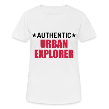 Urbex / Urban Exploration / Explorer / Cataphile - Women's Breathable T-Shirt - white - Front - AI Model Female 172 dark (172cm)