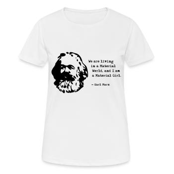 Karl Marx - I'm a Material Girl - Frauen T-Shirt atmungsaktiv - Weiß - Vorne - AI Model Female 172 dark (172cm)