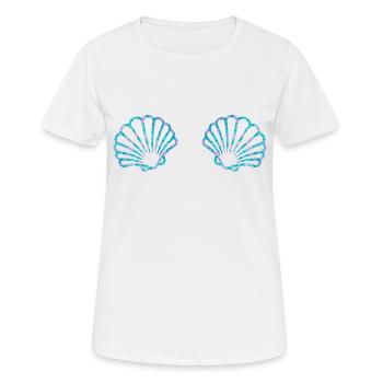 Shell Mermaid Mardi Gras Carnival Costume Shir - Women's Breathable T-Shirt - white - Front - AI Model Female 172 dark (172cm)