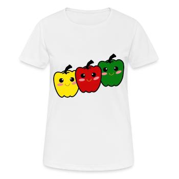 Poivrons heureux - T-shirt respirant Femme - blanc - Devant - AI Model Female 172 dark (172cm)