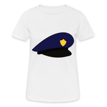 Polizeimütze Mütze Polizei - Frauen T-Shirt atmungsaktiv - Weiß - Vorne - AI Model Female 172 dark (172cm)