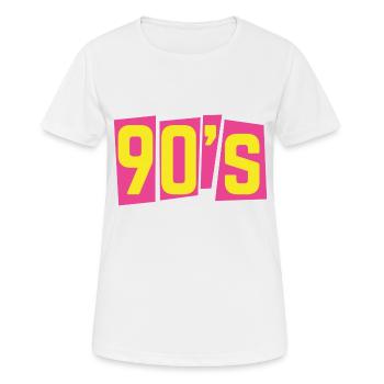 90s neunziger 90er oldschool - Frauen T-Shirt atmungsaktiv - Weiß - Vorne - AI Model Female 172 dark (172cm)