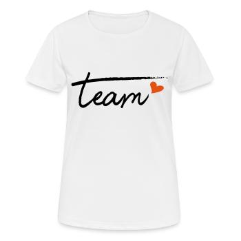 Team - Frauen T-Shirt atmungsaktiv - Weiß - Vorne - AI Model Female 172 dark (172cm)