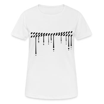 Verrouillage goutte de ruban de sécurité - T-shirt respirant Femme - blanc - Devant - AI Model Female 172 dark (172cm)