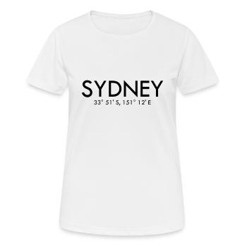 Sydney - Australia Coordinates Latitude Longitude - Women's Breathable T-Shirt - white - Front - AI Model Female 172 dark (172cm)