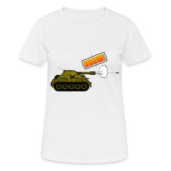 Panzer - Boom - Frauen T-Shirt atmungsaktiv - Weiß - Vorne - AI Model Female 172 dark (172cm)