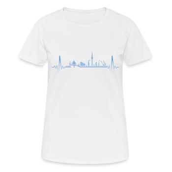 Hamburg Skyline Hamburger Hafen Skyline - Frauen T-Shirt atmungsaktiv - Weiß - Vorne - AI Model Female 172 dark (172cm)