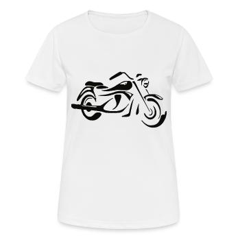 Chopper - Frauen T-Shirt atmungsaktiv - Weiß - Vorne - AI Model Female 172 dark (172cm)