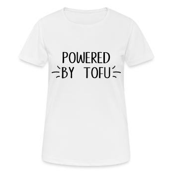 Powered by Tofu Vegan Vegan Gift - Women's Breathable T-Shirt - white - Front - AI Model Female 172 dark (172cm)