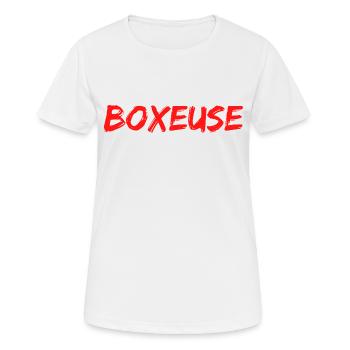 Boxeuse - T-shirt respirant Femme - blanc - Devant - AI Model Female 172 dark (172cm)