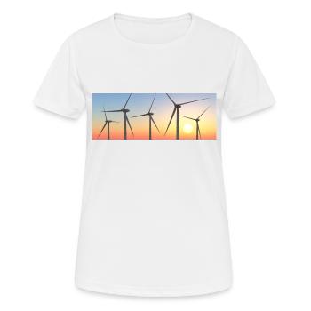 Éoliennes, éoliennes, parc éolien - T-shirt respirant Femme - blanc - Devant - AI Model Female 172 dark (172cm)