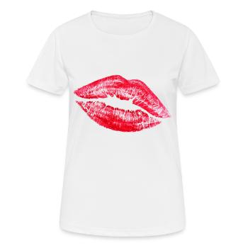Kiss - Women's Breathable T-Shirt - white - Front - AI Model Female 172 dark (172cm)