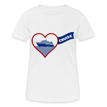 Cruise Love - Frauen T-Shirt atmungsaktiv - Weiß - Vorne - AI Model Female 172 dark (172cm)