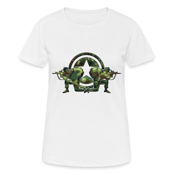 Armee - Frauen T-Shirt atmungsaktiv - Weiß - Vorne - AI Model Female 172 dark (172cm)