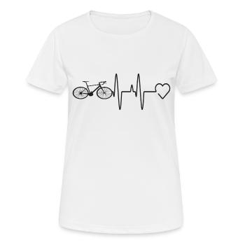 Fahrrad Herzschlag Herz - Frauen T-Shirt atmungsaktiv - Weiß - Vorne - AI Model Female 172 dark (172cm)
