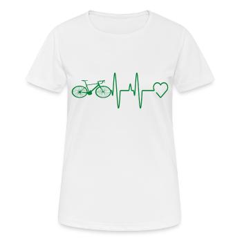 Vélo Heartbeat - T-shirt respirant Femme - blanc - Devant - AI Model Female 172 dark (172cm)